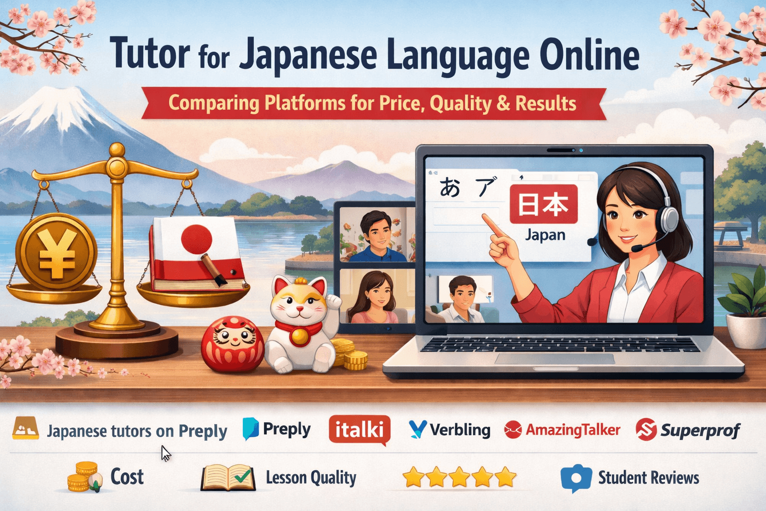 Tutor for Japanese Language Online: 8 Platforms Compared for Price, Quality, and Results